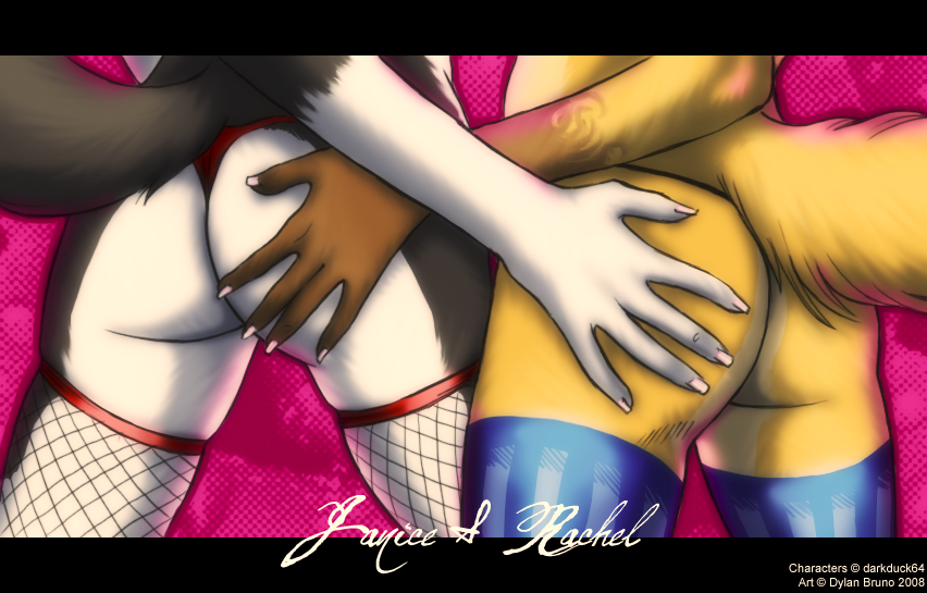 butt butt_grab darkduck64 female fishnet janice kosmikophobia rachel_(darkduck64) stockings thong