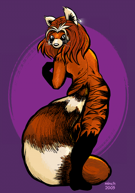 back chubby female mary mary_e_minch marymouse nude rear red_panda solo tail turning