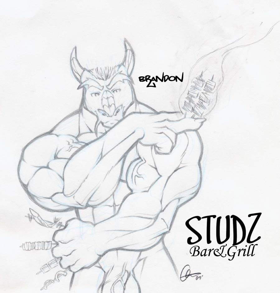 balls claws dragon grin horns looking_at_viewer male muscles nude penis reptile scalie sketch solo standing tkc2021