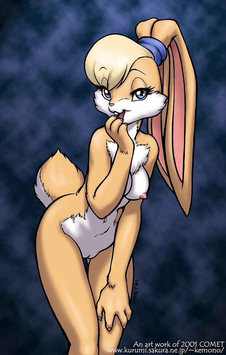 anthro blue_eyes breasts dr_comet female lagomorph lola_bunny looking_at_viewer looney_tunes mammal nipples pussy rabbit solo space_jam warner_brothers