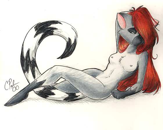 arwin candy_palmer female lemur nude reclining solo