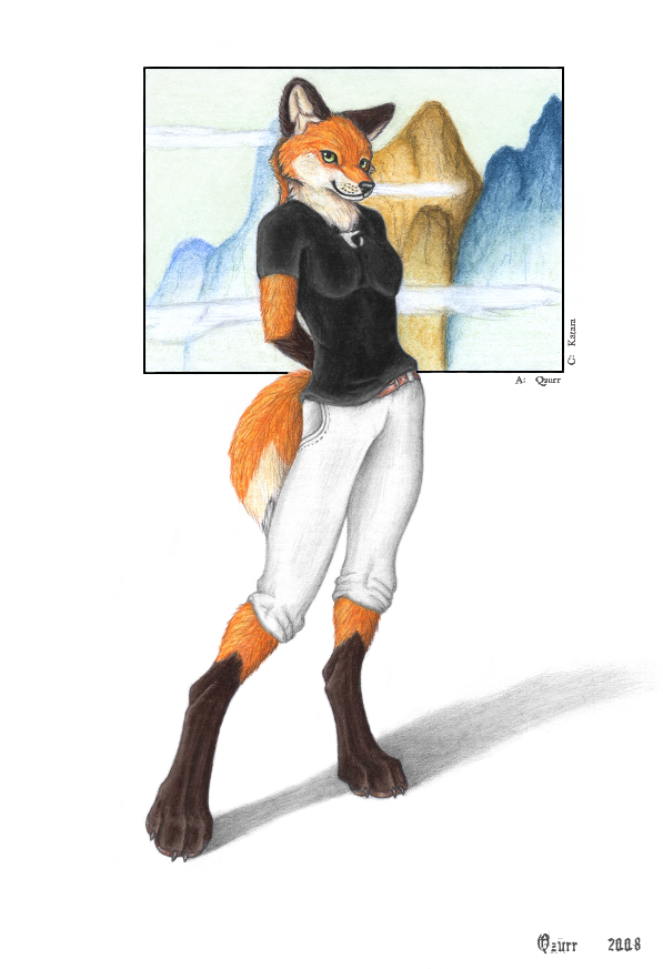 2008 canine cute female fox katara pose qzurr shorts solo standing top