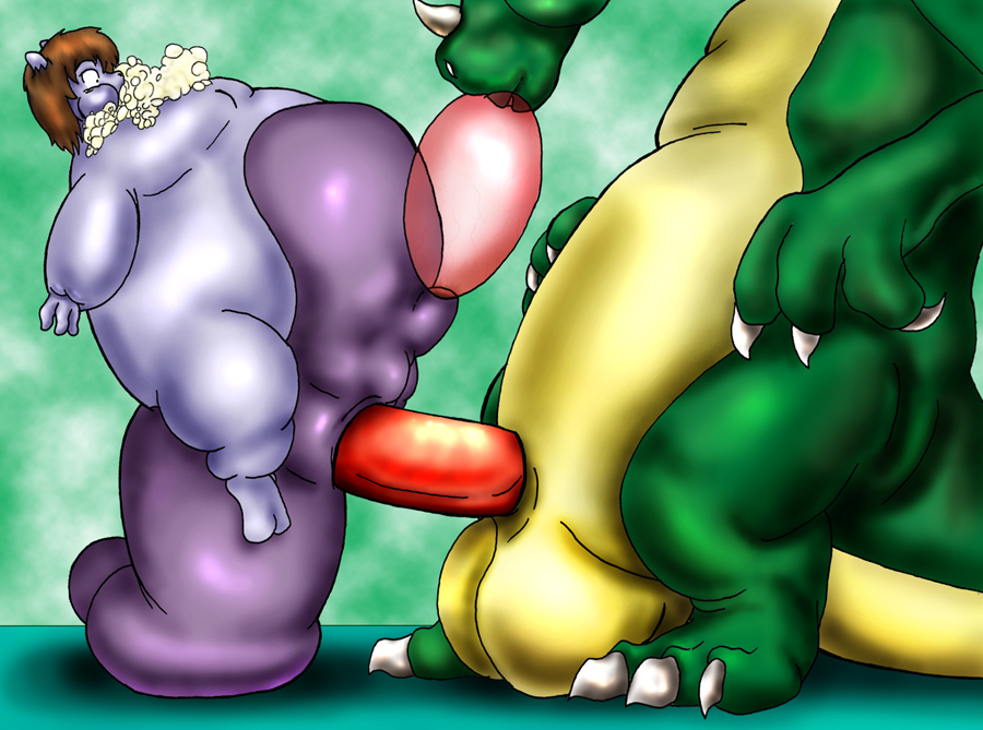 anal anal_penetration blorf cum cum_inflation dragon gay inflation macro male mewtwo oral penetration penis scalie victor