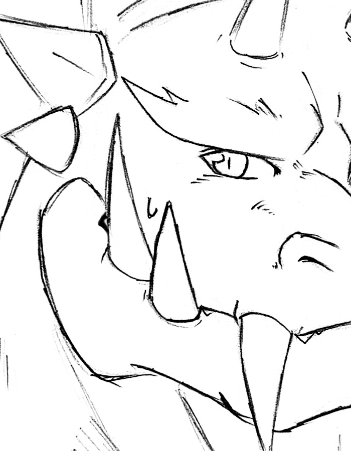 dragon fangs horns looking_at_viewer male reptile scalie sketch solo timberwolfmax
