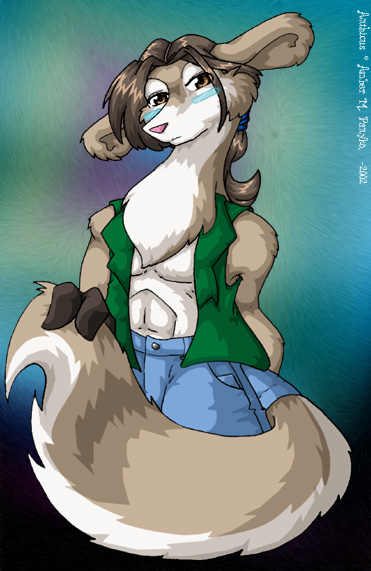 amber_williams cervine deer glasses hair long_tail male pose solo tail
