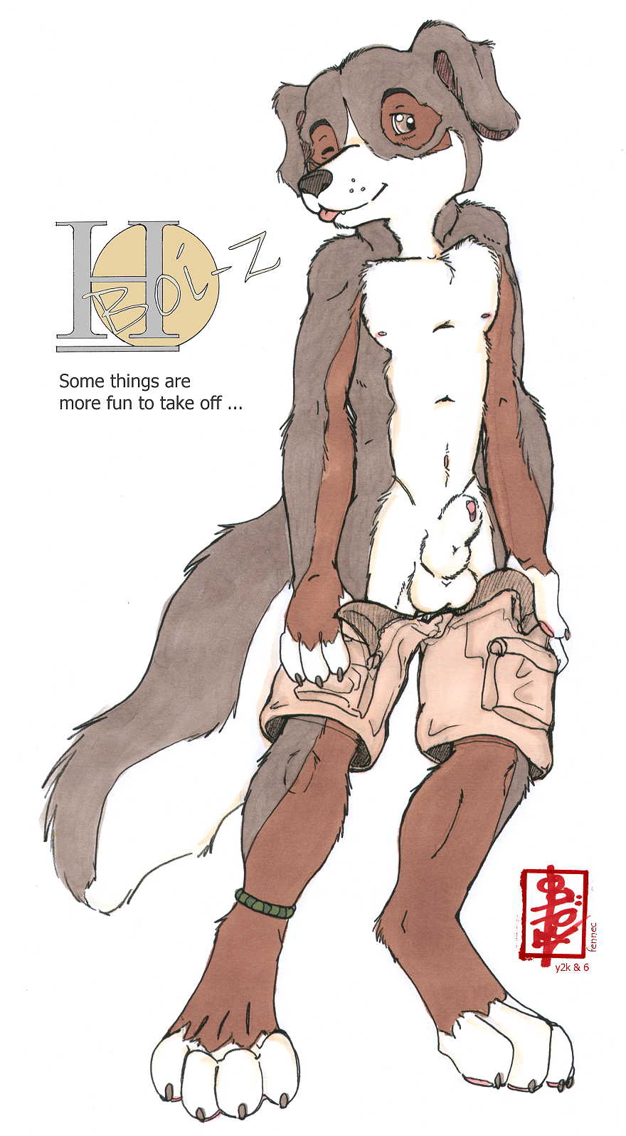 anthro balls canine dog fennec fennec_(artist) fox knot knot_in_sheath male mammal penis penis_tip plain_background sheath solo topless undressing white_background