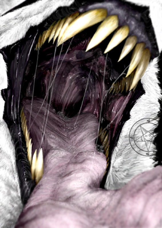 chimera_synx gaping_maw imminent_vore open_mouth photorealism pov saliva solo synx teeth tongue user_death_imminent vore