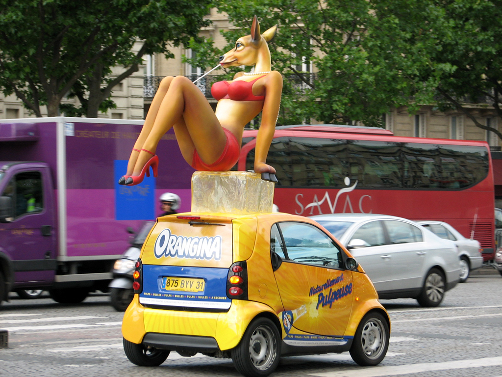 advertisement bikini cervine deer europe female ffl_paris france ice_cube orangina paris pearls real skimpy smart_car solo street