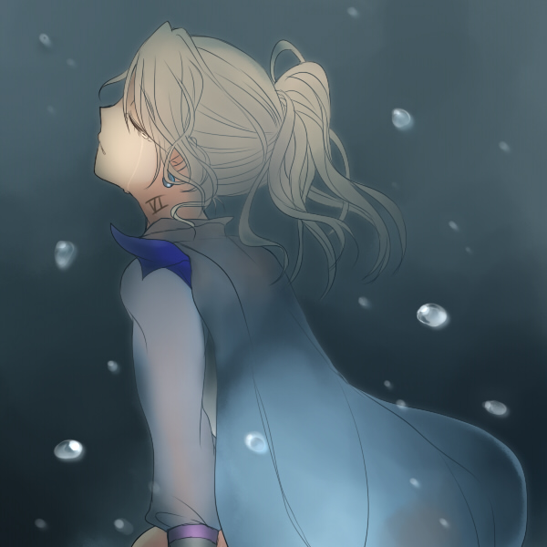 blonde_hair cape crying earrings female final_fantasy final_fantasy_vi gradient gradient_background hoshihuri hosihuri jewelry long_hair ponytail solo tears terra_branford tina_branford