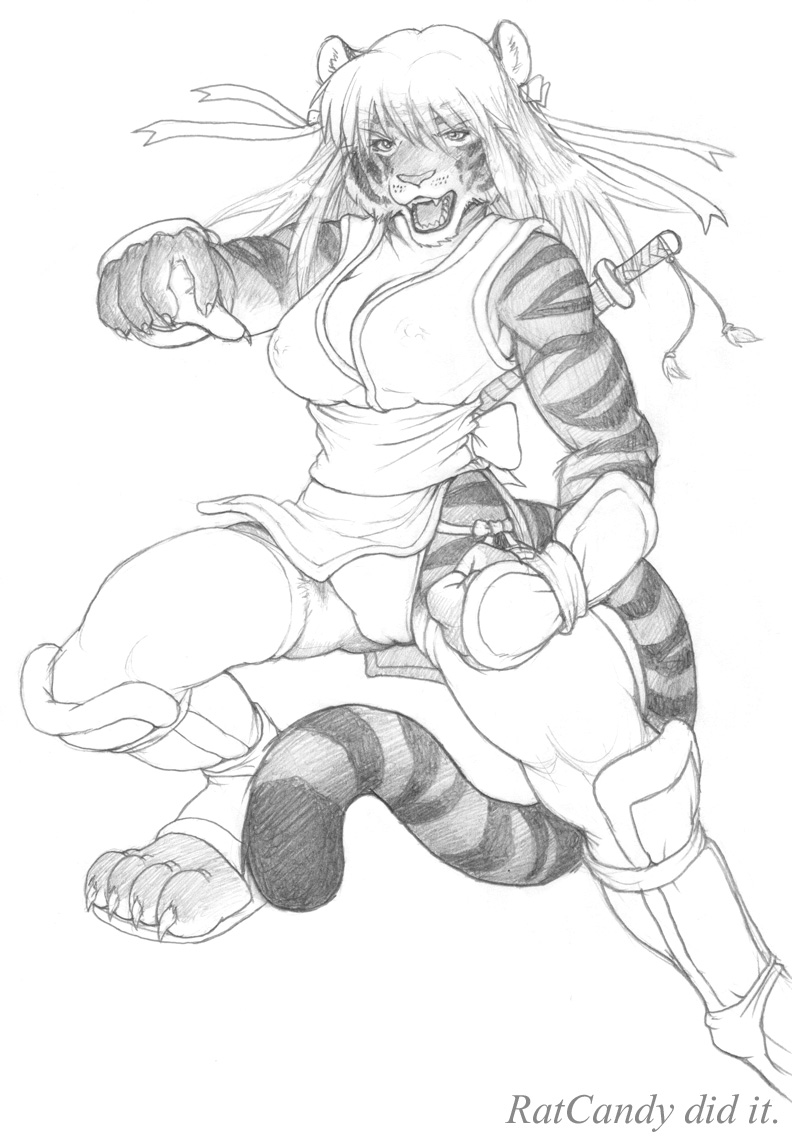 feline female ratcandy solo tiger warrior