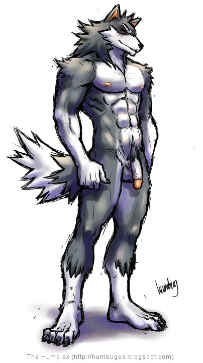 balls canine claws eyes_closed humbuged male muscles nude penis solo standing tail wolf zulf