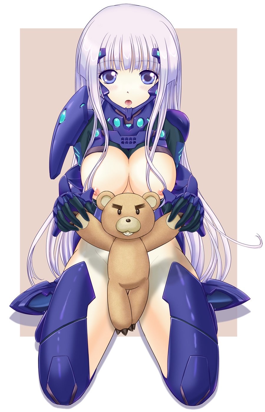 breasts character_request covering formal highres inia_sestina large_breasts muvluv muvluv_alternative muvluv_total_eclipse nipples stuffed_animal stuffed_toy suit