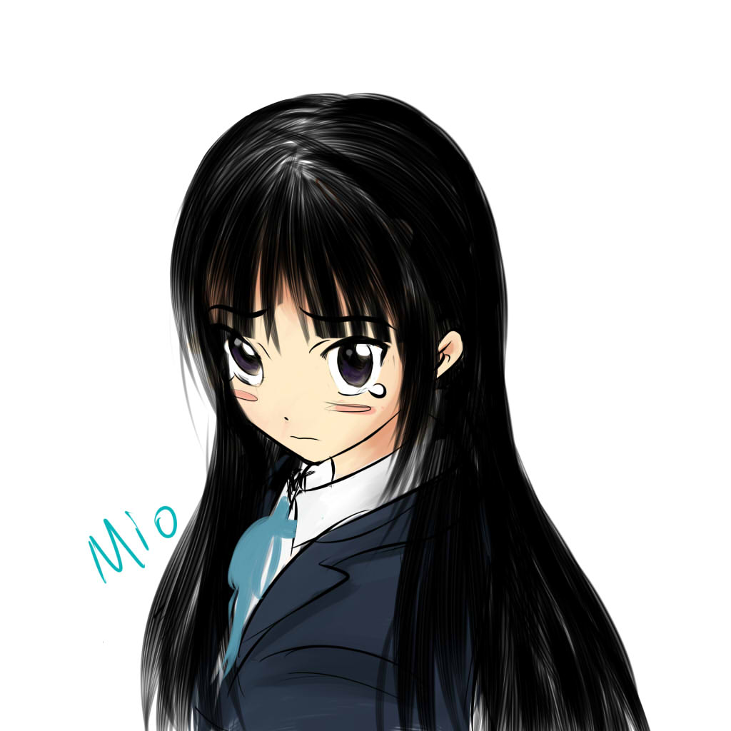 akiyama_mio black_hair blush k-on! long_hair school_uniform solo tears