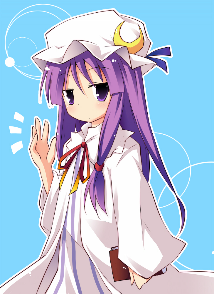 book crescent hinata_ichi long_hair patchouli_knowledge purple_eyes purple_hair solo touhou