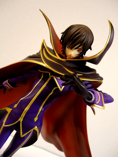 black_hair cape code_geass figure gloves lelouch_lamperouge male_focus photo simple_background solo