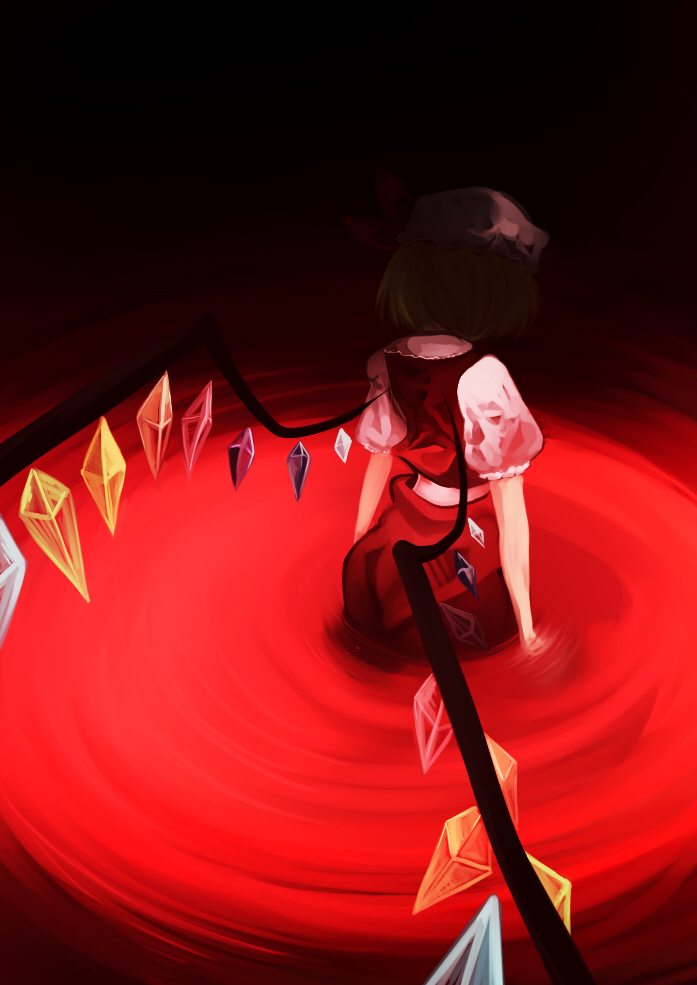 bad_id bad_pixiv_id blood flandre_scarlet from_behind solo touhou yotty_(tofuderp)