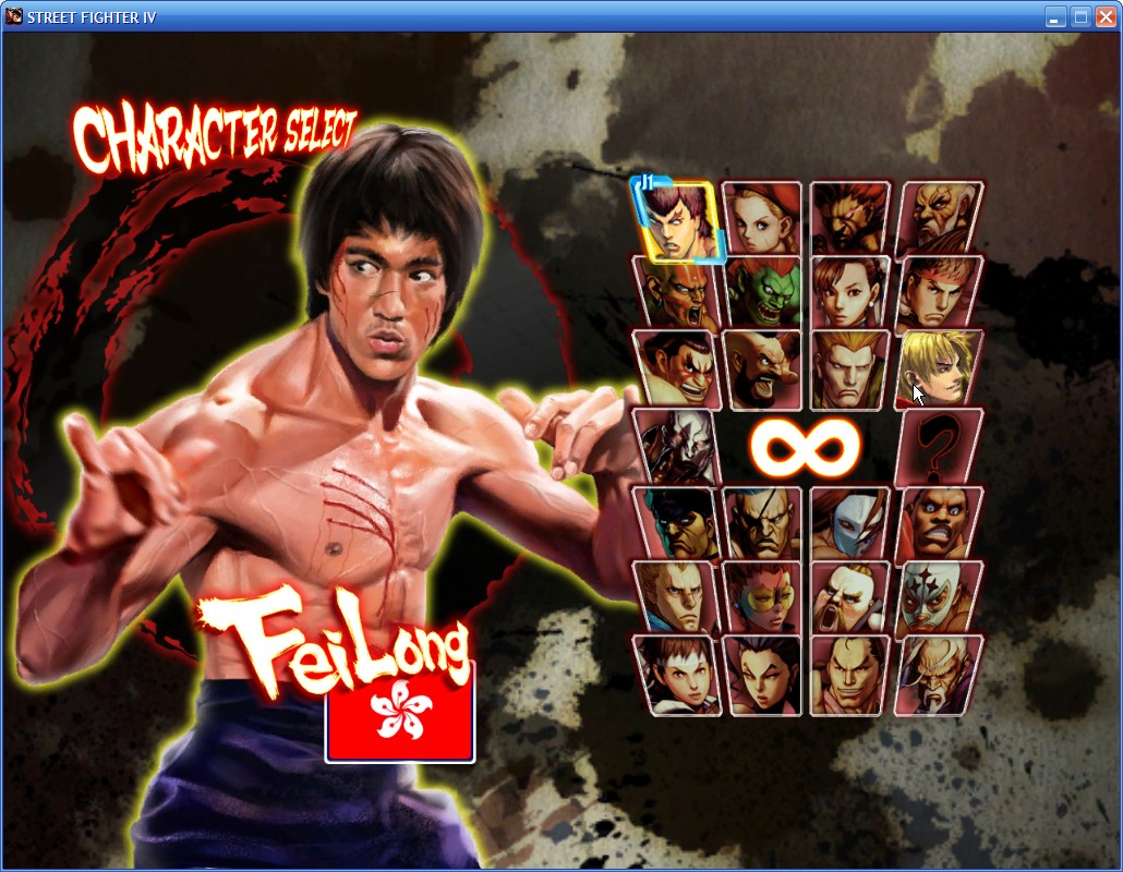 bruce_lee capcom fake_screenshot fei_long male male_focus manly photoshop scar street_fighter street_fighter_iv