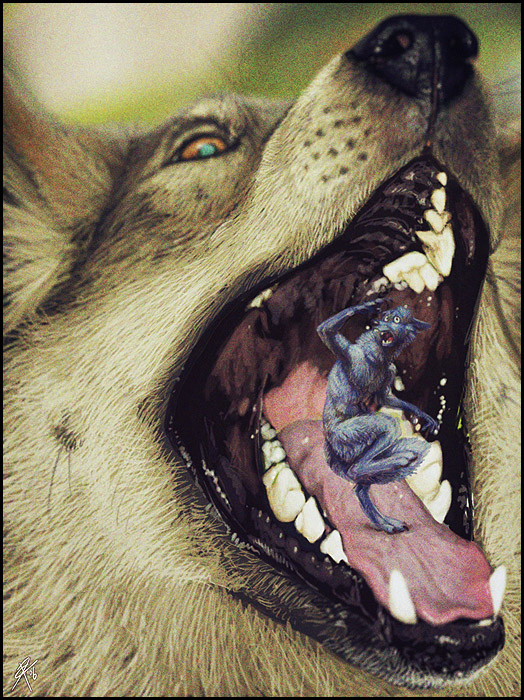 canine close-up gaping_maw head open_mouth photorealism star_(artist) teeth vore