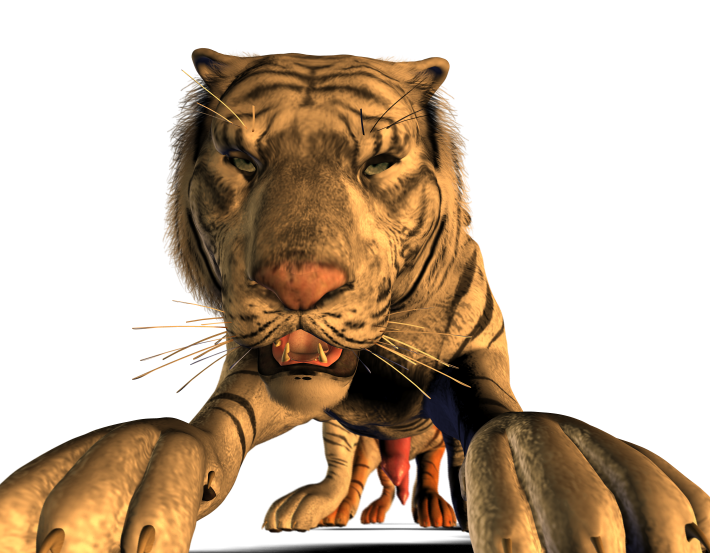 2009 3d alpha_channel anal balls blue_eyes erection feline feral gay hyper looking_at_viewer male open_mouth orange penis siberian_tiger spanking_(artist) tiger white