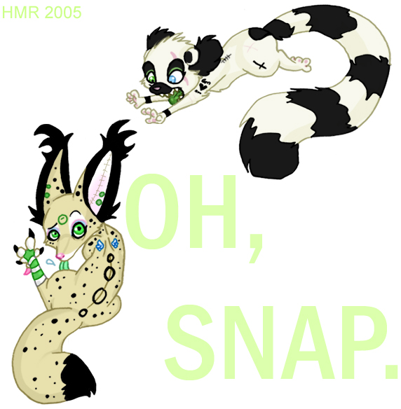 2005 attack chival cute ear_piercing english_text female heterochromia holly_massey lemur licking piercing pounce saliva tail tongue zeriara_(character)
