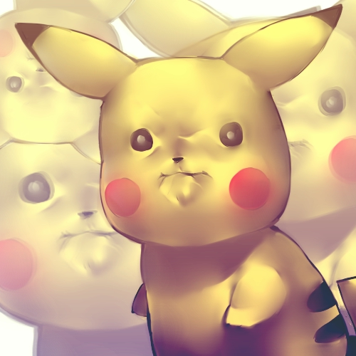 jingiruu looking_at_viewer lowres no_humans pikachu pokemon pokemon_(creature) recurring_image what