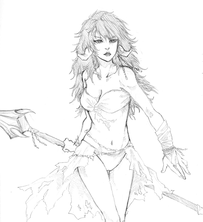 greyscale league_of_legends monochrome nidalee solo traditional_media