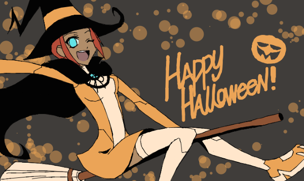 blue_eyes foxelie foxelie17 halloween hat pixiv_thumbnail red_hair resized sari_sumdac transformers wink witch_hat