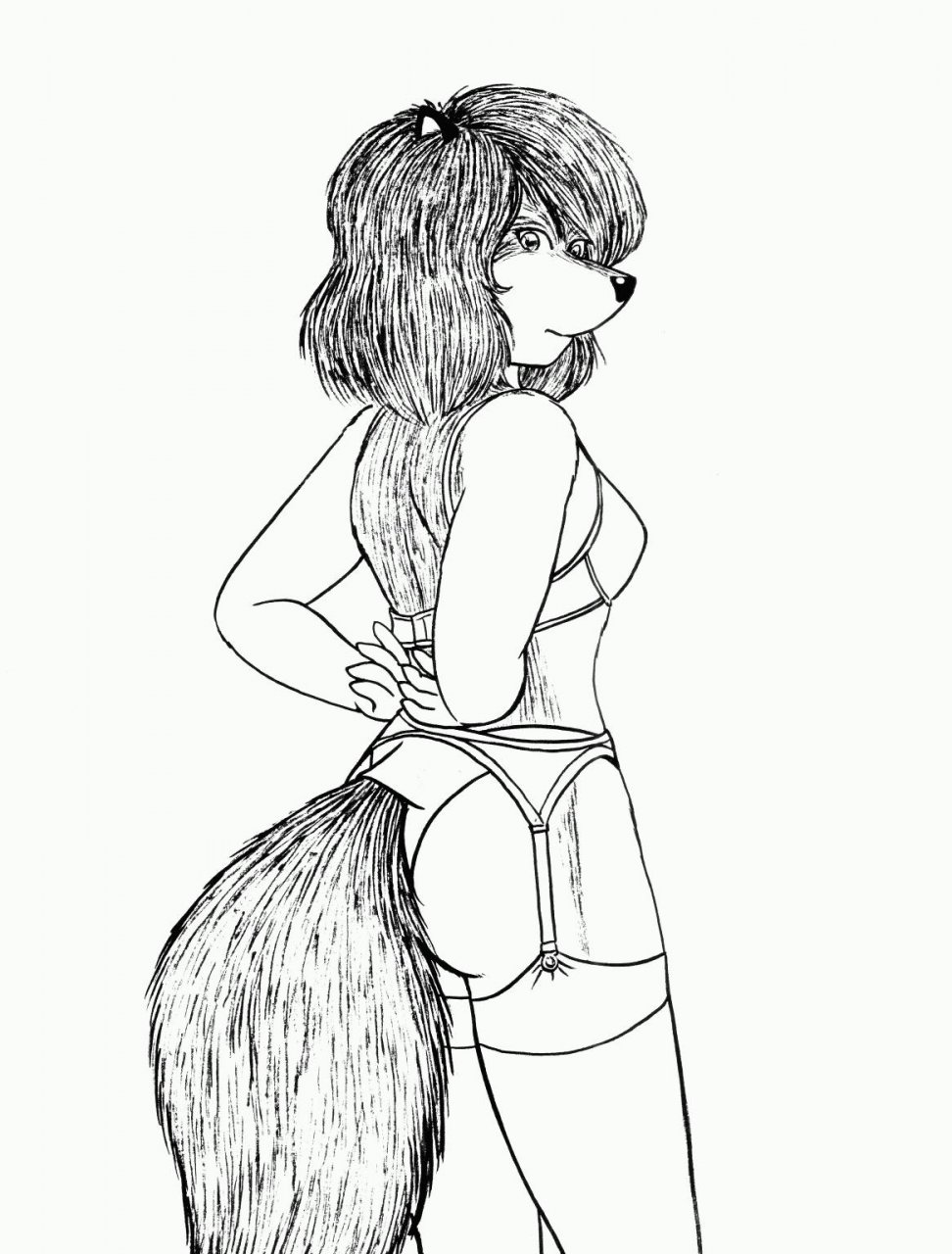 canine female shep solo stockings underwear wolf