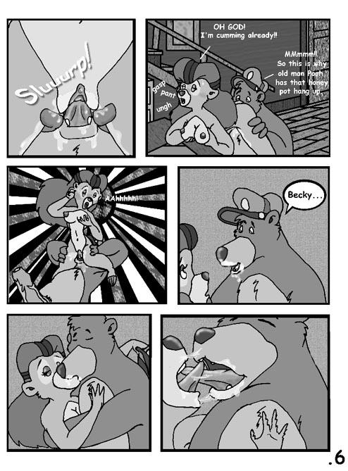 breasts comic cunnilingus disney english_text erection female french_kissing greyscale kissing male monochrome nipples nude oral oral_sex penis rebecca_cunningham sex straight talespin text the_five_year_bitch uncut unknown_artist vaginal