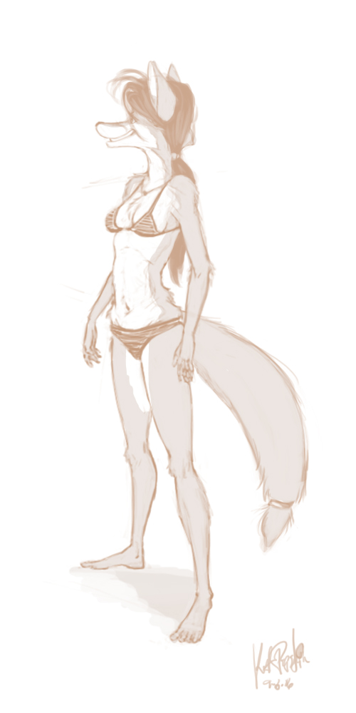 bikini canine female fox kptoons skimpy solo tail_ring toony