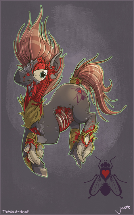 blue_eyes equine fly friendship_is_magic hair horse jouste_(artist) league_of_legends mammal my_little_pony organs pony red_hair ribs troll trundle_(character)