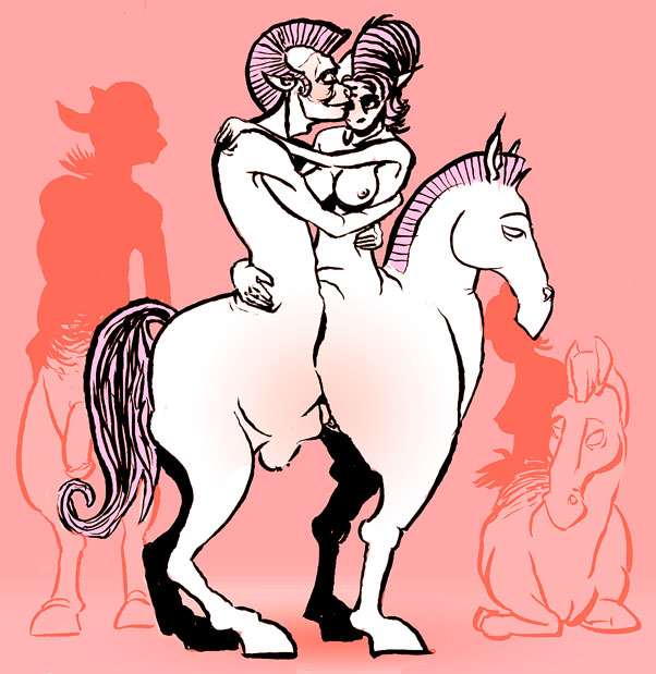 centaur female hooves male pink romantic sex surreal swatcher taur what