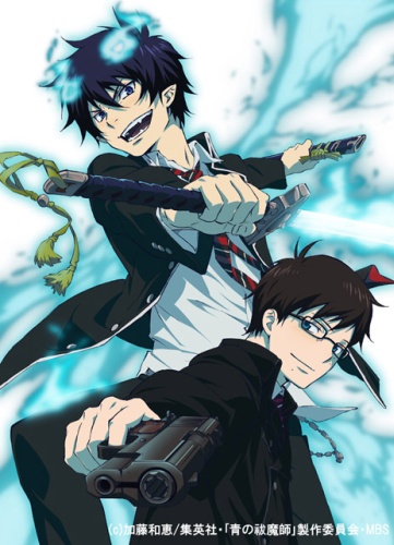 :d aiming aiming_at_viewer ao_no_exorcist artist_request black_hair black_jacket black_pants blazer blue_eyes blue_fire brothers brown_hair closed_mouth collared_shirt dress_shirt fangs finger_on_trigger fire flaming_sword glasses gun handgun holding holding_gun holding_sword holding_weapon jacket katana long_sleeves lowres male_focus multiple_boys necktie okumura_rin okumura_yukio open_blazer open_clothes open_jacket open_mouth outstretched_arm outstretched_arms pants pointy_ears scabbard school_uniform sheath shirt siblings smile striped striped_neckwear sword unsheathed untucked_shirt weapon white_background white_shirt