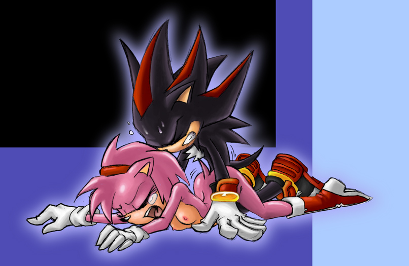 amy_rose anthro butt doggystyle duo female from_behind male sega sex shadamy shadow_the_hedgehog sonic_(series) straight unknown_artist