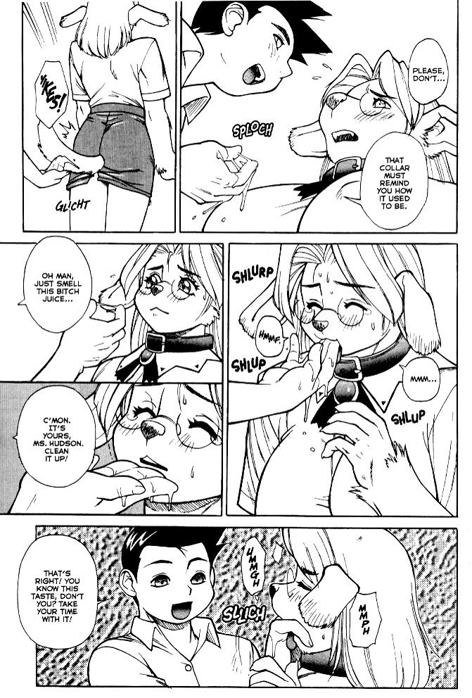 big_breasts blush breasts canine chubby collar comic dear_lovely_bitch_teacher dog female fingering glasses human licking male masturbation obedience pussy_juice scan straight student teacher tongue trump