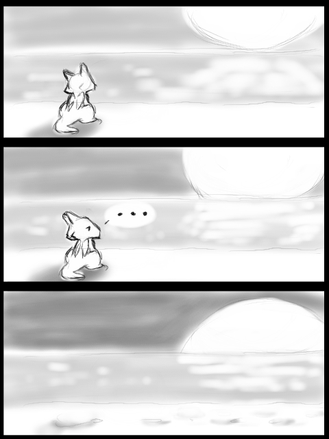 cave_story comic dragon sand scalie sitting sky_dragon solo sunset
