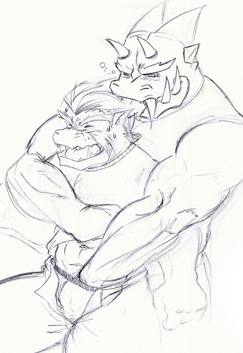 dragon drunk eyes_closed fangs gay grin grope horns licking male muscles reptile scalie sitting sketch spread_legs spreading sweat timberwolfmax tongue