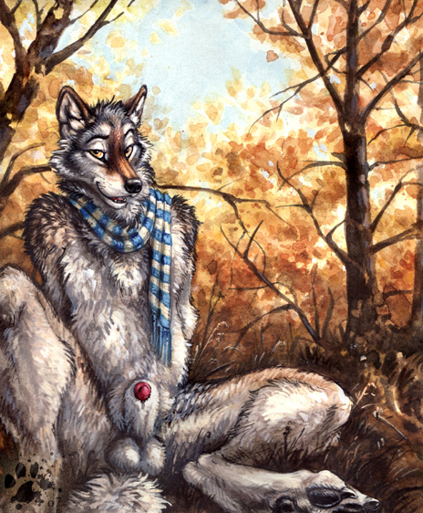 background balls blotch canine canine_penis male nude peeking sheath solo wolf