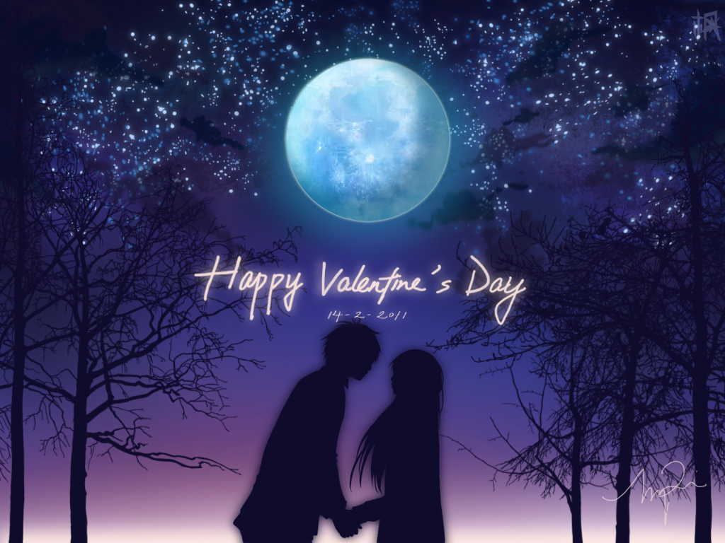 kazehaya_shouta kimi_ni_todoke kuronuma_sawako moon night tree valentine