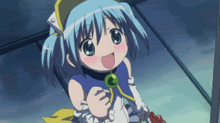 animated animated_gif blue_eyes blue_hair lowres magical_girl moetan pastel_ink short_hair solo twintails