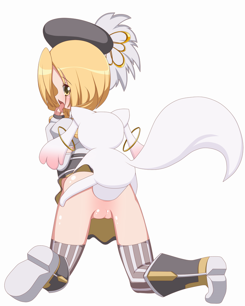 animal_ears bestiality clothed_sex kyubey kyuubee mahou_shoujo_madoka_magica no_panties penis pussy sex striped striped_legwear striped_thighhighs tail thighhighs tomoe_mami tongue