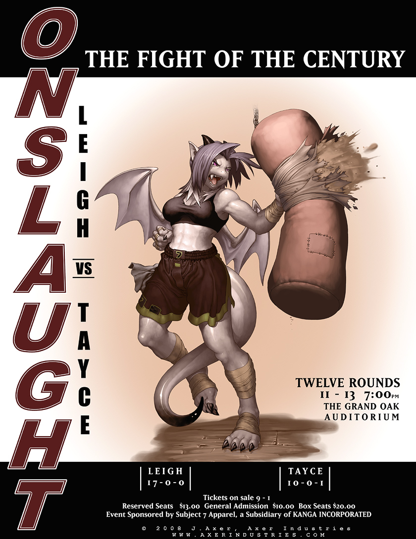 dragon fangs female fictional_product horns j_axer leigh midriff punch punching_bag purple_eyes scalie shorts solo tomboy wings