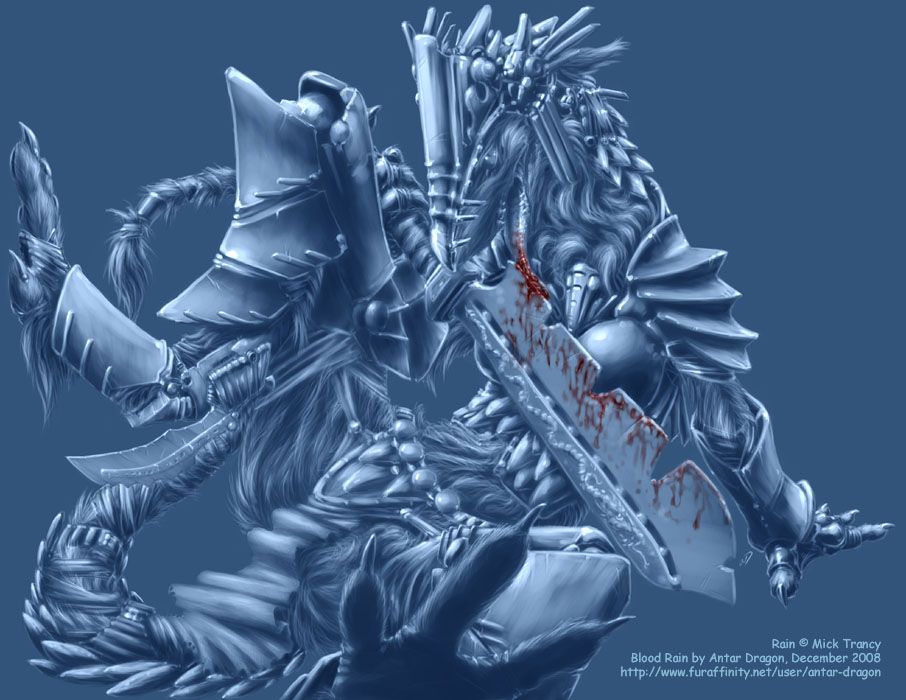 antar_dragon armor blood female rain_silves sergal solo weapon