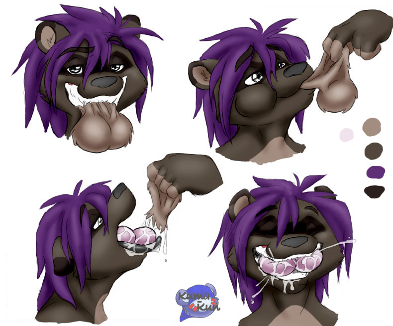 big_balls castration ferret gore guro hair juicy kuma_kun male mammal mustelid palette plain_background purple purple_hair solo tongue vore what white_background