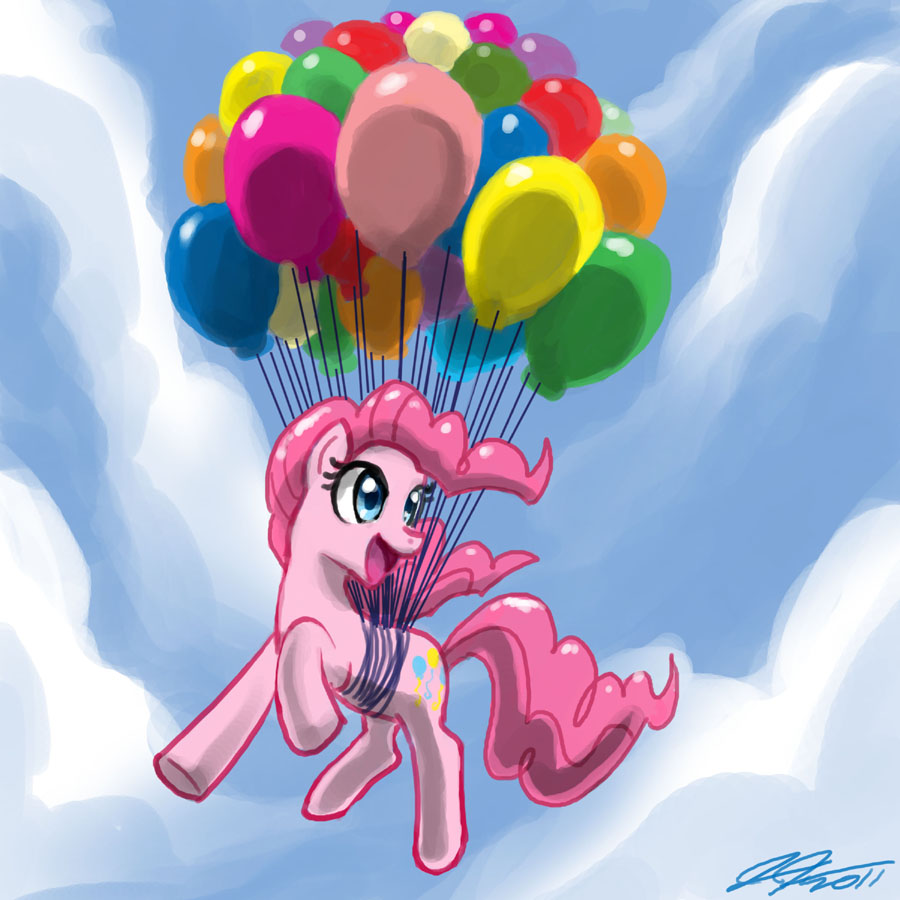 blue_eyes cloud clouds equine female feral friendship_is_magic fur hair horse john_joseco mammal my_little_pony pink_fur pink_hair pinkie_pie_(mlp) pony solo