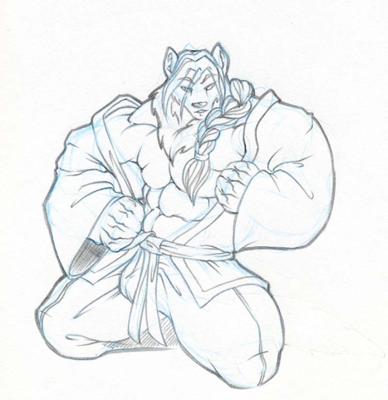 bulge canine looking_at_viewer male muscles sketch solo tkc2021 undressing wolf