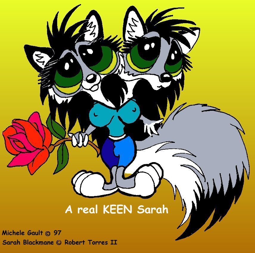 1997 big_eyes canine cute herm intersex michele_gault multi_head rose sarah_blackmane solo two_heads wolf