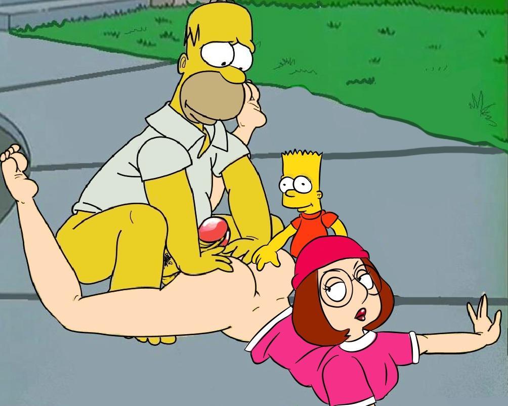 bart_simpson crossover family_guy homer_simpson meg_griffin the_simpsons
