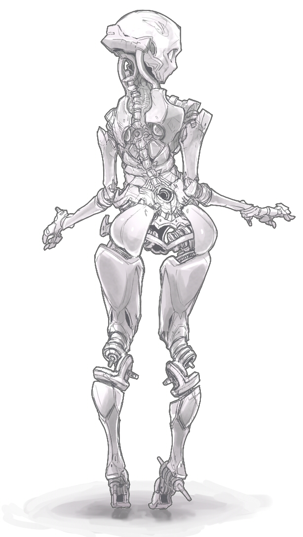 bad_id bad_pixiv_id character_request copyright_request greyscale matado monochrome robot solo
