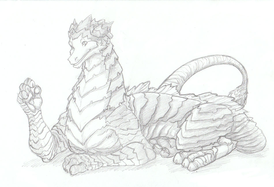 claws dragon female feral hindpaw pose reptile scalie sefeiren sketch solo tail